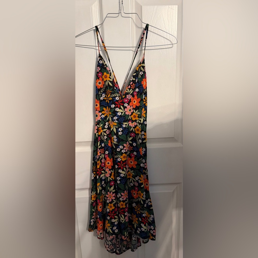 SHEIN size 12 sundress floral adjustable spaghetti strap, backless.